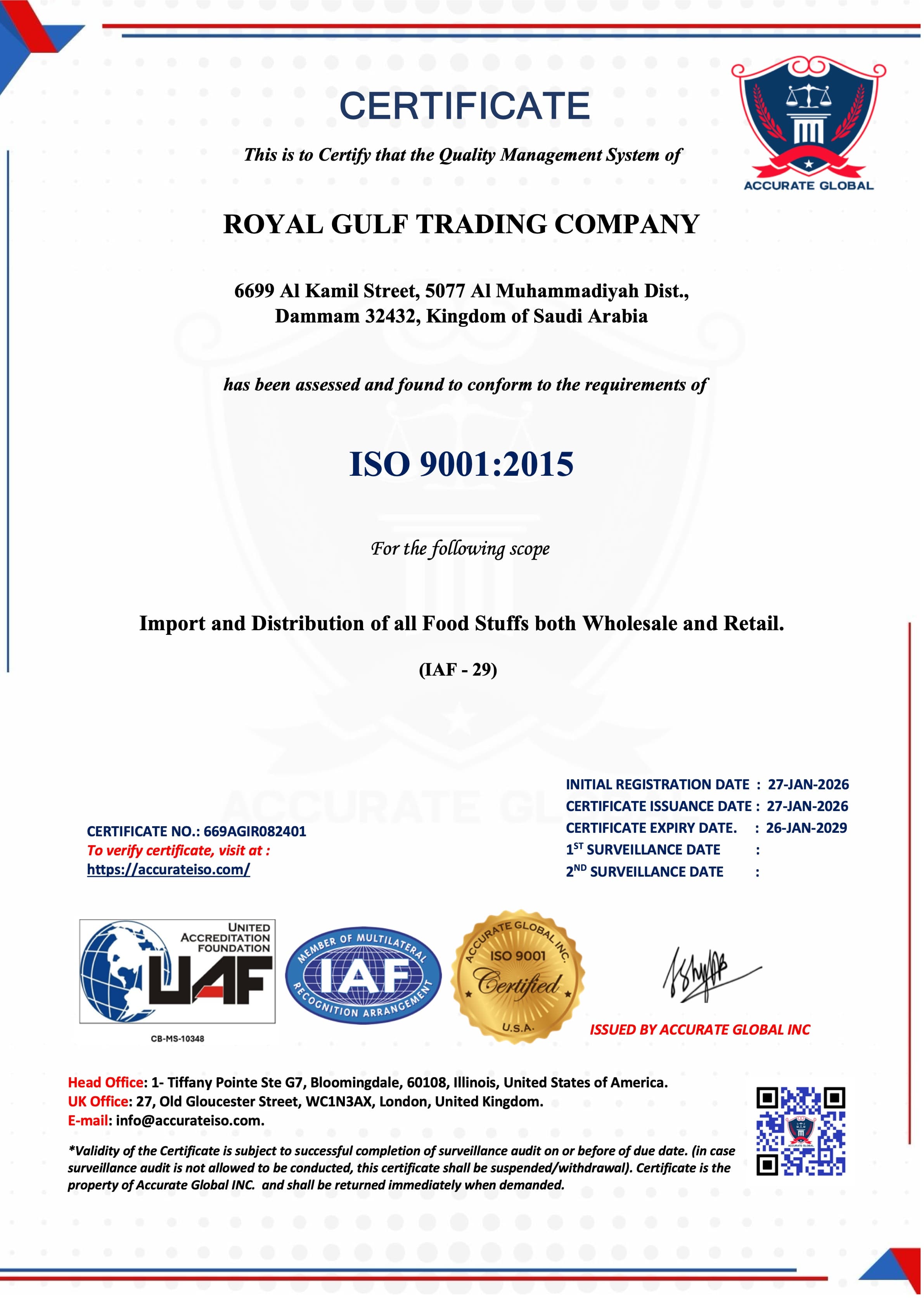 ISO 9001:2015 Quality Management